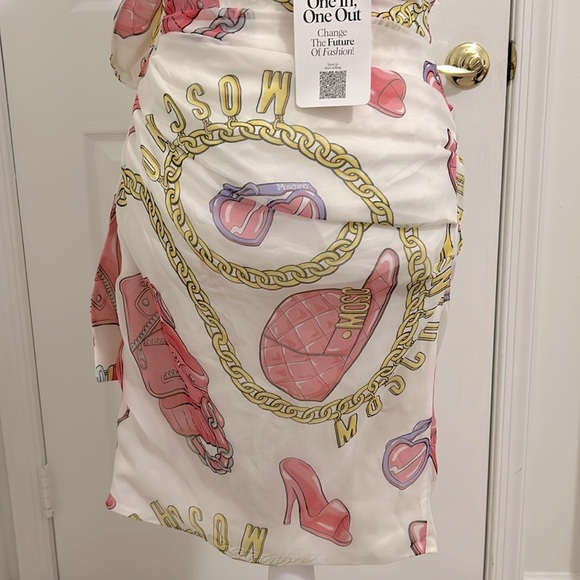 Moschino Couture! Silk Barbie Purse & Sunglass Printed Bustier Dress NWT Size 6 - Picture 13 of 16